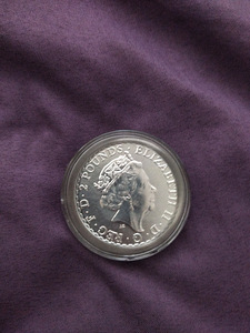 Серебряная монета 2 фунта Великобритания 2022 — Британия