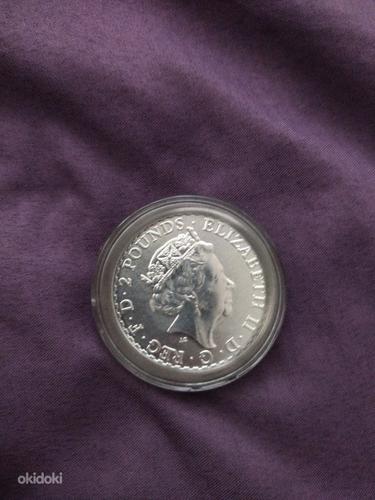 Серебряная монета 2 фунта Великобритания 2022 — Британия (фото #1)