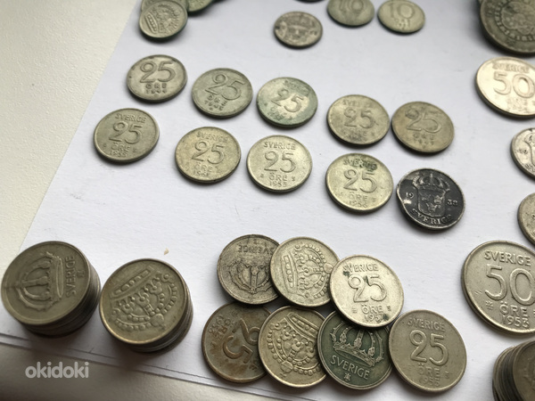 Различные шведские серебряные монеты (фото #3)
