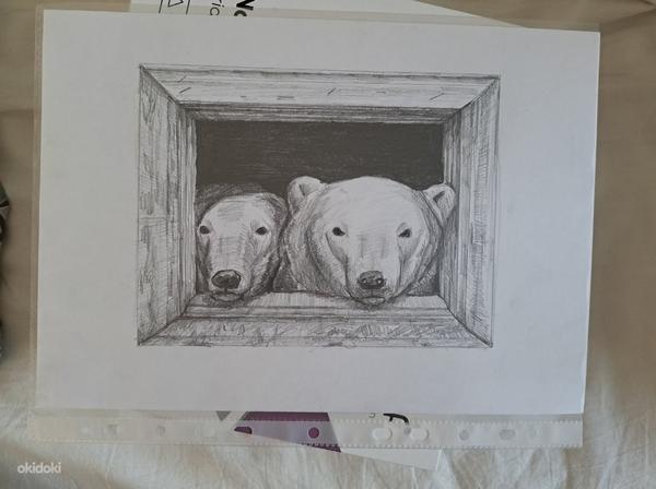 Картина "Полярные медведи в окне" (фото #1)