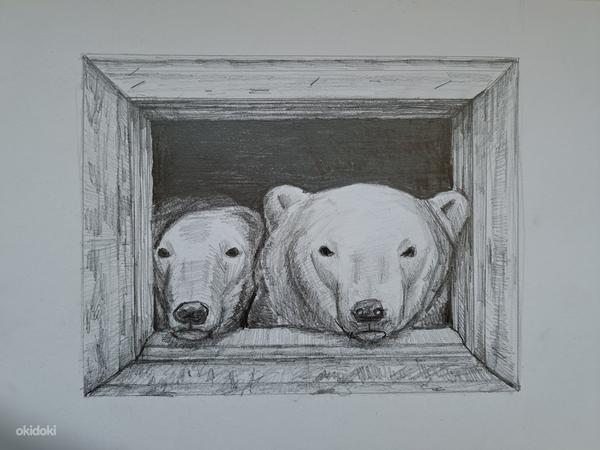 Картина "Полярные медведи в окне" (фото #2)