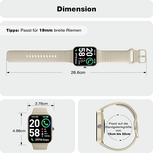 Smartwatch Men Women with Phone Function Alexa IDW15 Khaki (2 foto / 3)