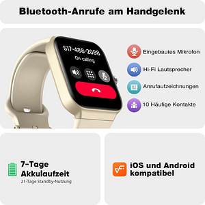 Smartwatch Men Women with Phone Function Alexa IDW15 Khaki (3 foto / 3)