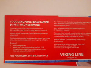 Viking line sooduskood 8 eur (2 foto / 2)