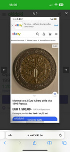 Haruldane Prantsuse 2€ 1999 münt