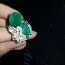 Sõrmus looduslike smaragdidega uus 925 Hõbe ja plaatina (foto #2)