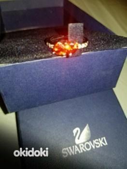 Кольцо с кристаллами Сваровски Swarovski, сердечки, позолота (фото #1)