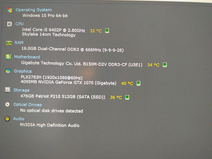 Intel I5-6402P/B150M/16GB RAM/SSD 512GB/GTX 1070 8GB (3 foto / 10)