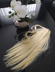 Blond Hobusesaba juuksepikendus pikkus 86 Cm (5 foto / 10)