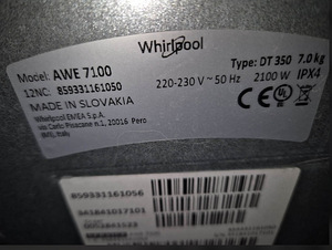 Pesumasin Whirlpool AWE 7100 6,5kg 1200p/min (4 foto / 5)