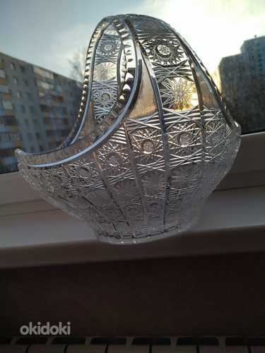 Bohemia Tšehhi kristall klaasist suur korv (foto #8)