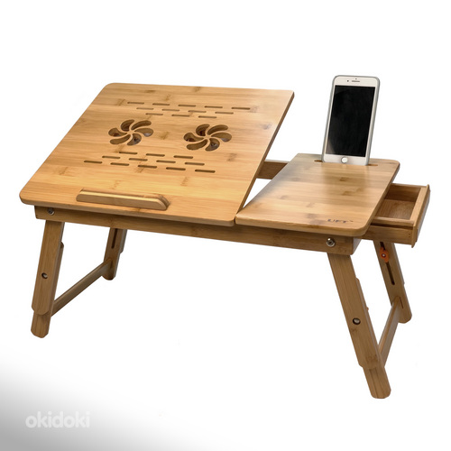 Бамбуковый складывающийся столик для ноутбука (фото #1)