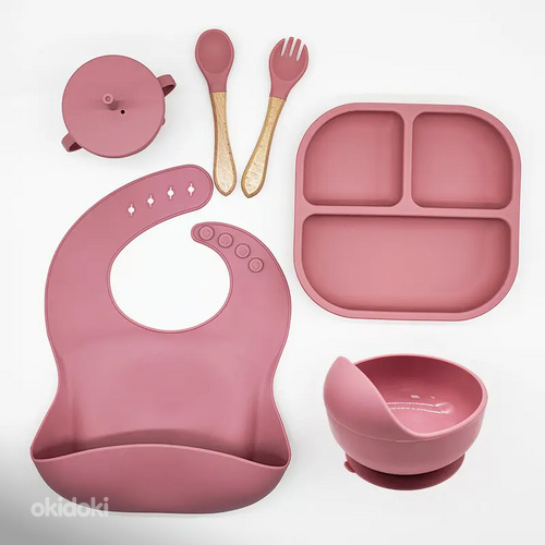 Набор силиконовой посуды (розовый) (фото #1)