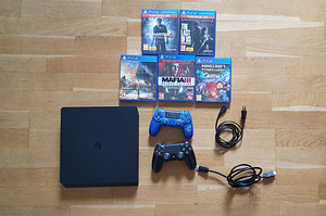 PS4 Slim 1 ТB + 2 пульта + Камера + 5 игр (1 фото из 7)