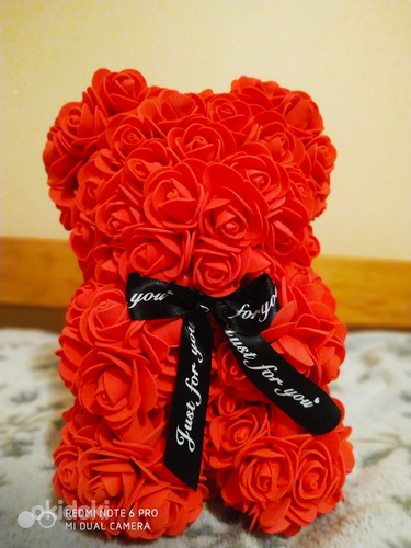 Медведь из роз. Красные розы. Новый. (фото #3)