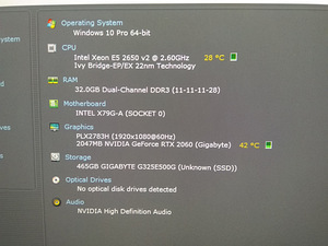 Xeon E5-2650v2/X79/32GB RAM/SSD 500GB/RTX 2060 6GB (2 foto / 10)