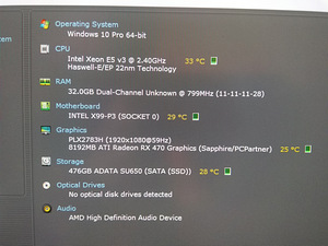 Xeon E5-2676/X99/32GB RAM/SSD 512GB/Radeon RX 470 8GB (3 foto / 10)