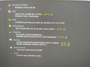 I5-6400/H110/8GB RAM/SSD 240GB/HDD 500GB/GTX 1070 OC 8GB (2 foto / 10)