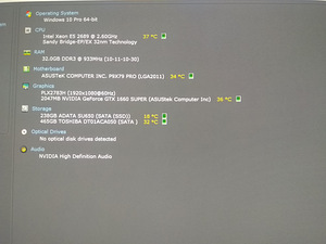Xeon E5 2689/X79/32GB/SSD 256G/HDD 500G/GTX 1660S 6GB (2 foto / 9)