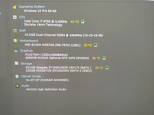 I7-6700/B150M/16GB RAM/SSD 250GB/HDD 1000GB/GTX 1070 8GB (2 foto / 10)