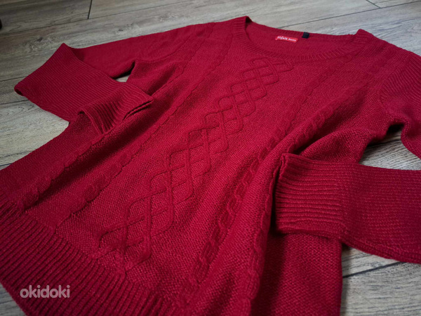 Новый, тёмно-красный, вязаный свитер (фото #3)