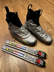 Лыжные ботинки salomon Pilot classic + лыжные зажимы SNS Pil