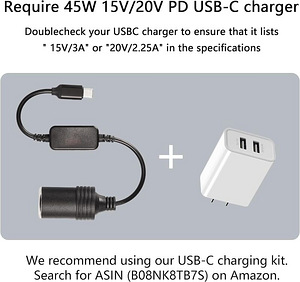 CERRXIAN 1 jala USB-C isane kuni 12 V sigaretisüütaja (2 foto / 3)