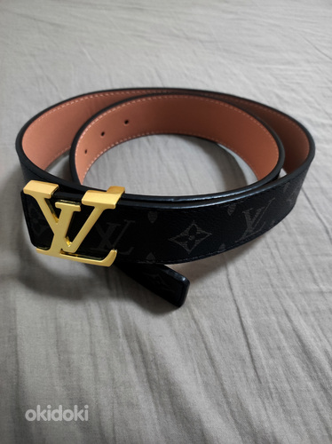 Ремень Louis Vuitton золотого и черного цвета (фото #1)