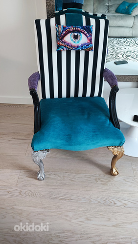 Отреставрированный вручную стул в стиле поп-арт (фото #4)
