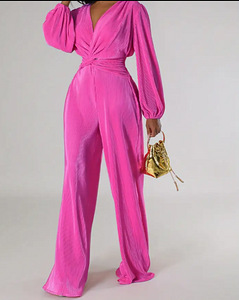 Jumpsuit fuksiroosa pllisseer M/L (1 foto / 1)