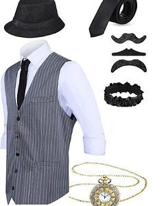 Gangsteri / mafiooso / bandiidi kostüüm / Gatsby / 1920