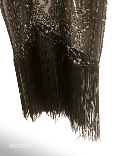 Платье Гэтсби с бахромой и пайетками, размер S. (фото #3)