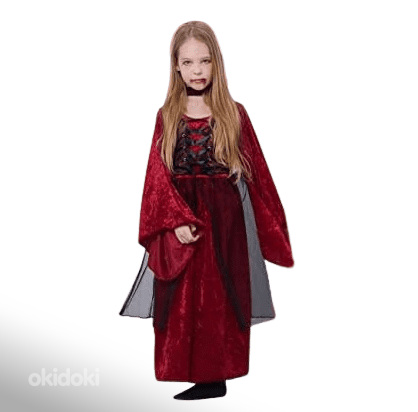 Keskaegne printsessi / nõia või vampiiri kostüüm lapsele (foto #3)