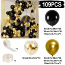 Большой набор воздушных шаров - черные и золотые шары 109 шт. (фото #4)