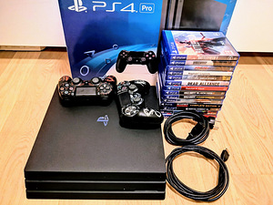 PS4 Pro 1 ТБ, Игры (14 cd), 2 пульта (8 фото из 8)