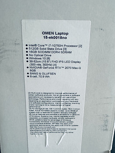 HP Omen 15 i7 512 SSD 16GB RAM GeForce RTX 2070 Mänguri (4 foto / 5)