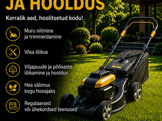 Muru niitmine / võsa lõikus / viljapuude hooldus