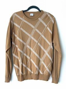 Primo Emporio meeste kootud pullover, beež/valge, L suurus (1 foto / 3)