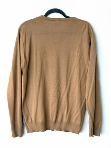 Primo Emporio meeste kootud pullover, beež/valge, L suurus (2 foto / 3)