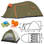 Палатка Vigo, 3-местная, зелено-оранжевая или серо-зеленая (фото #4)