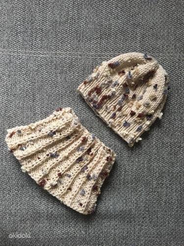 Вязание на заказ. Комплект шапка + шарф-воротник (фото #1)