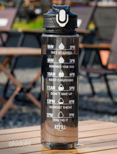 Черная бутылка для воды емкостью 750 мл. (фото #1)