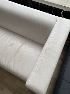 IKEA KLIPPAN valge kunstnahast diivan (2 foto / 10)