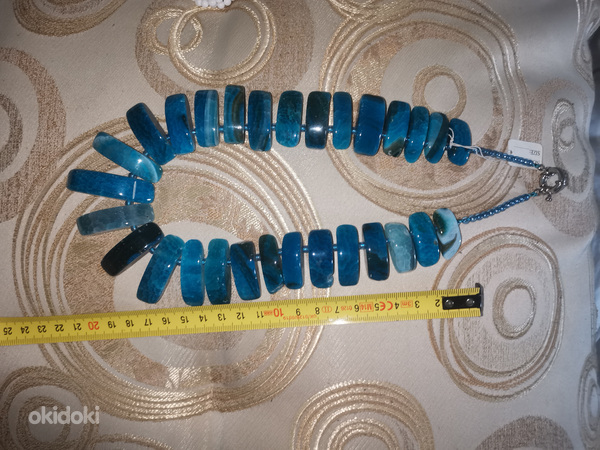 Ожерелье с крупными синими натуральными агатами! (foto #2)
