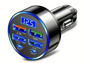 6-in-1 autoadapter kiirlaadimiseks 3.1A-ga (1 foto / 1)