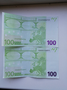 Продам две купюры в номинале 100 эвро (2 фото из 2)
