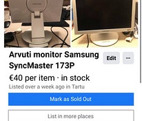 Arvuti monitor Samsung SyncMaster 173P