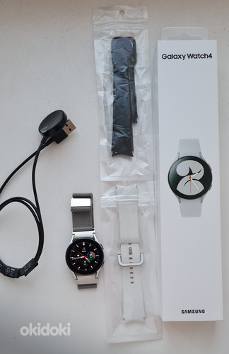 Samsung Galaxy Watch4, LTE, серебристый, гарантия, 3 ремешка (фото #2)