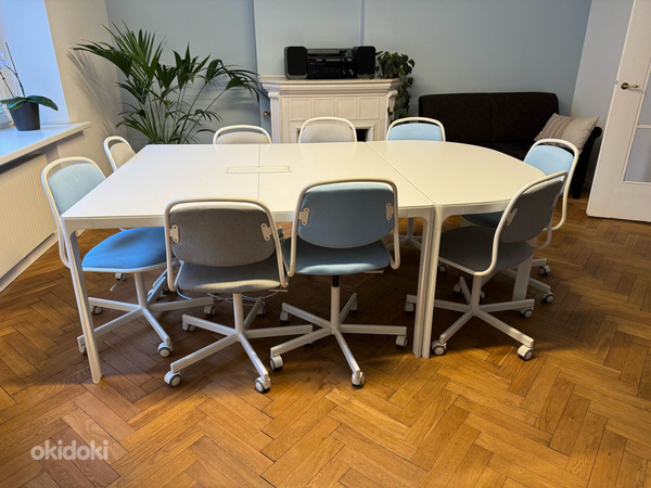 Конференц-стол iKEA-BEKANT + 9 стульев ÖRFJÄLL (фото #2)