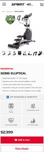 Elliptiline trenažöör Spirit Fitness XE395 (electromagnetic) (4 foto / 6)